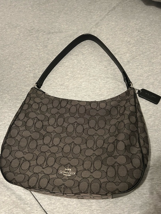 Coach Handbags - Coach Gray Signature Canvas Hobo Bag